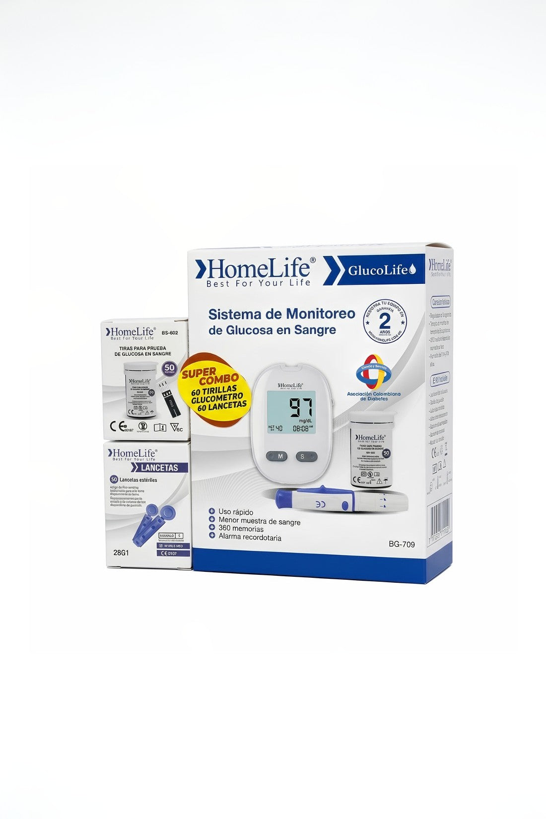 GLUCOMETRO HOME LIFE COMBO01BG709