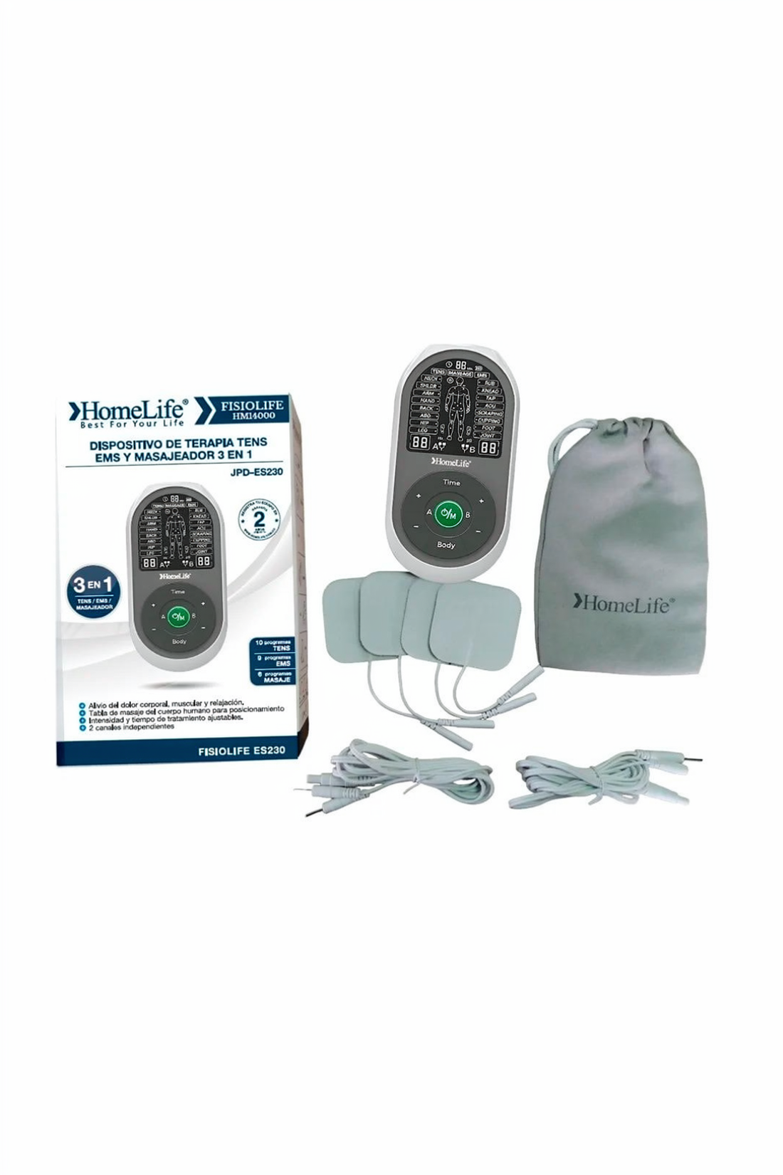 ELECTRO ESTIMULADOR 3EN1 TENS/EMS/MASAJE ES230