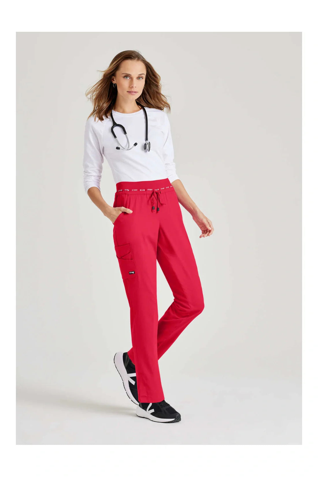 PANTALON MUJER GREYS ANATOMY SPANDEX STRETCH GRSP526 - ROJO