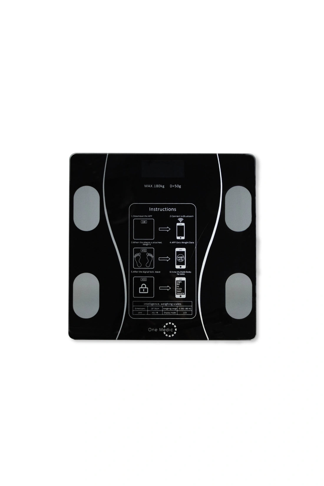 BASCULA INTELIGENTE ONE MEDIC-NEGRO