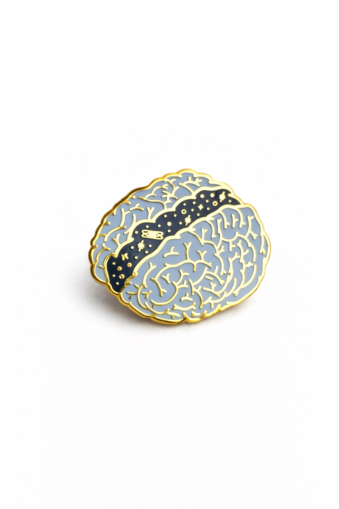 PIN CEREBRO METAL DORADO