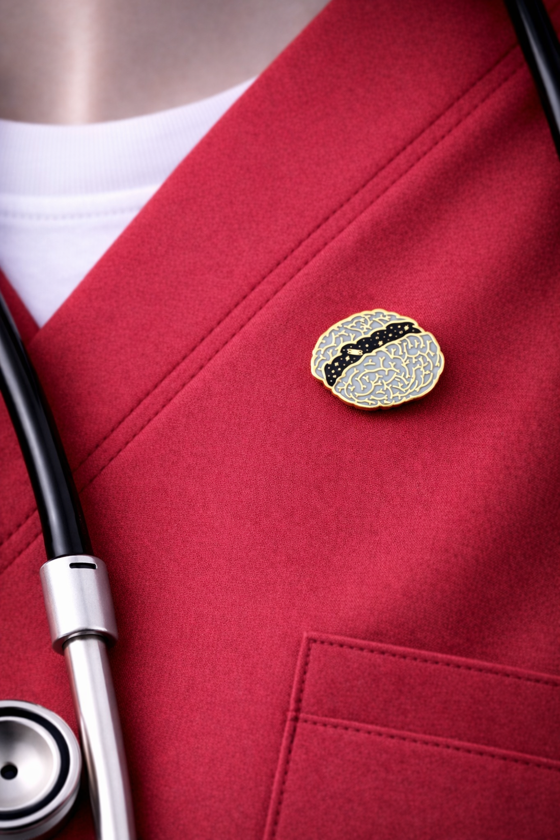 PIN CEREBRO METAL DORADO