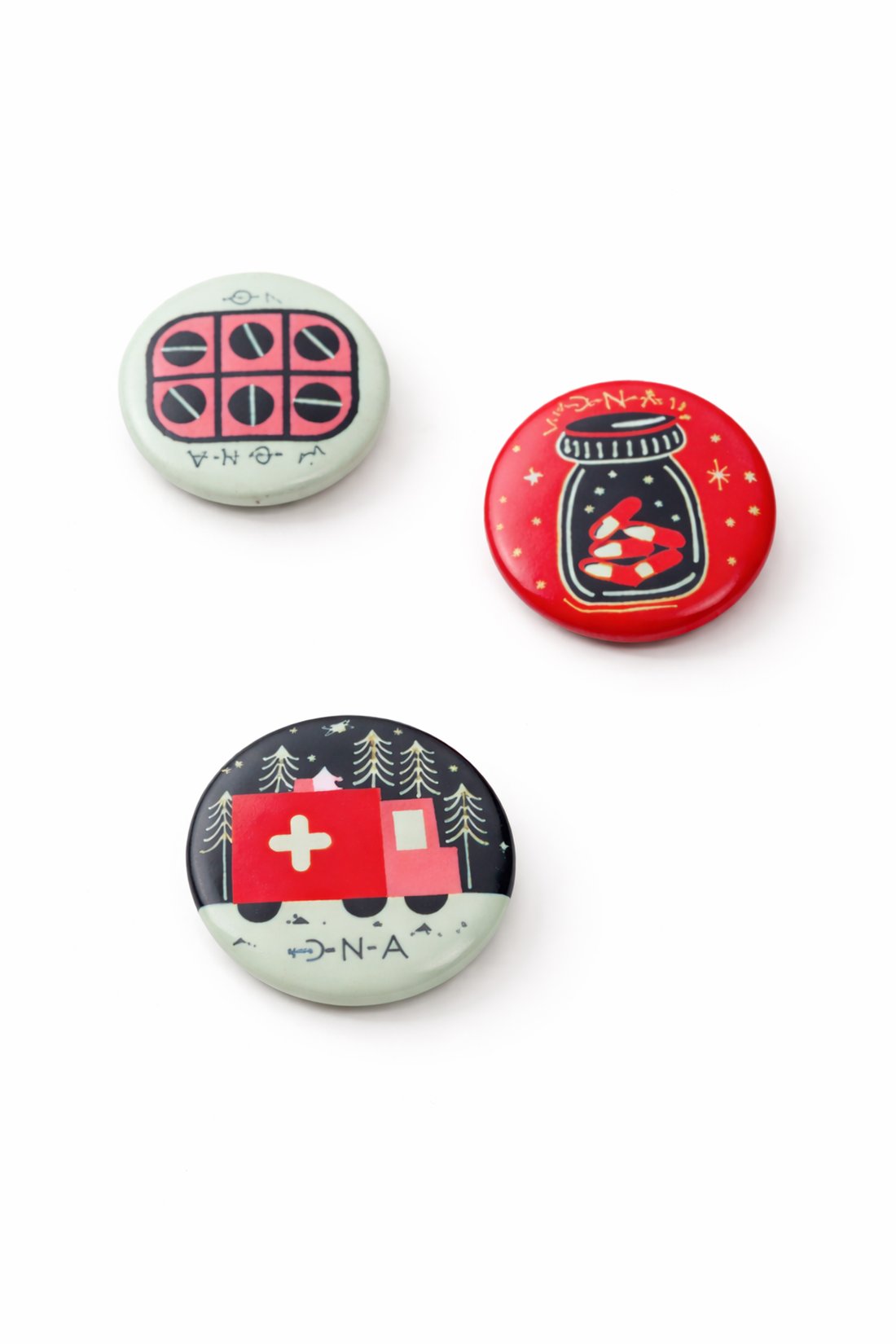 SET DE BOTONES METALICOS 2.5CM X3-AMBULA