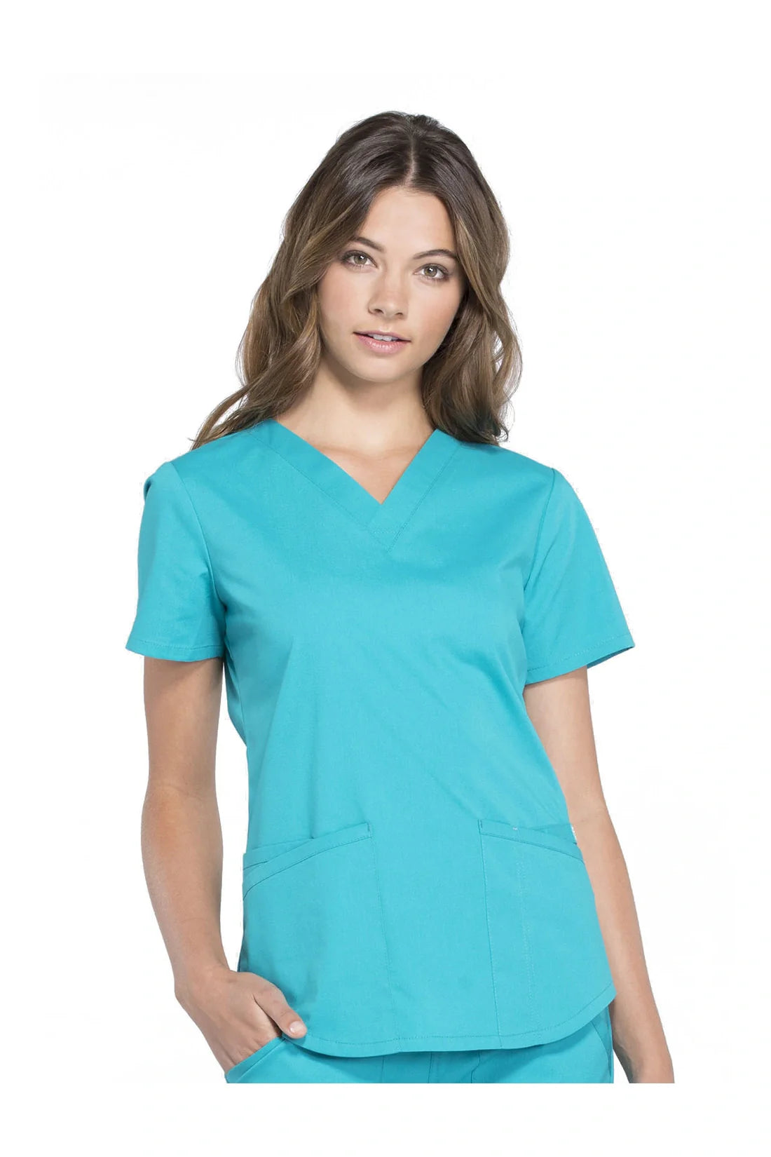 TOP MUJER CHEROKEE WW PROFESSIONALS WW665 - VERDE AZULADO