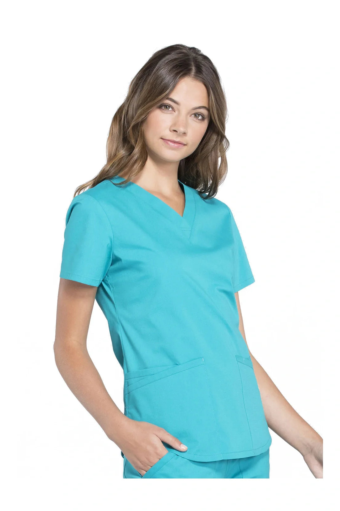 TOP MUJER CHEROKEE WW PROFESSIONALS WW665 - VERDE AZULADO
