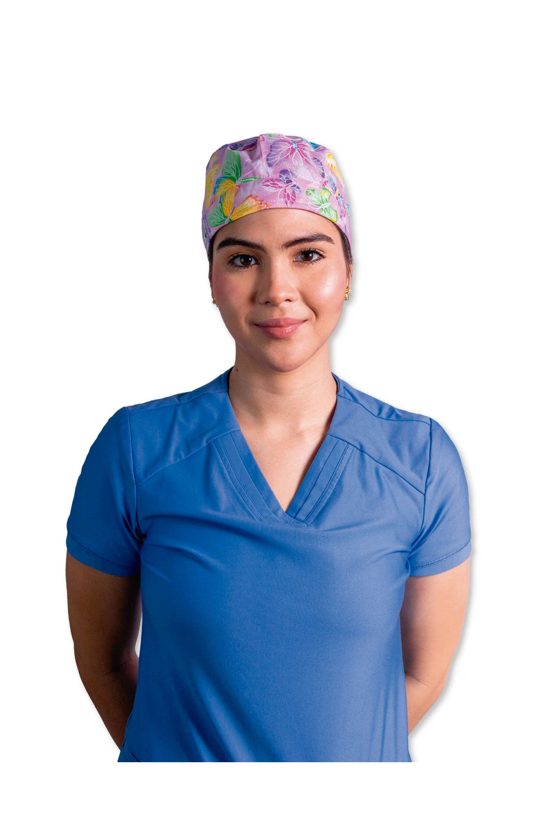 GORRO QUIRURGICO MUJER MARIPOSAS ROSADO