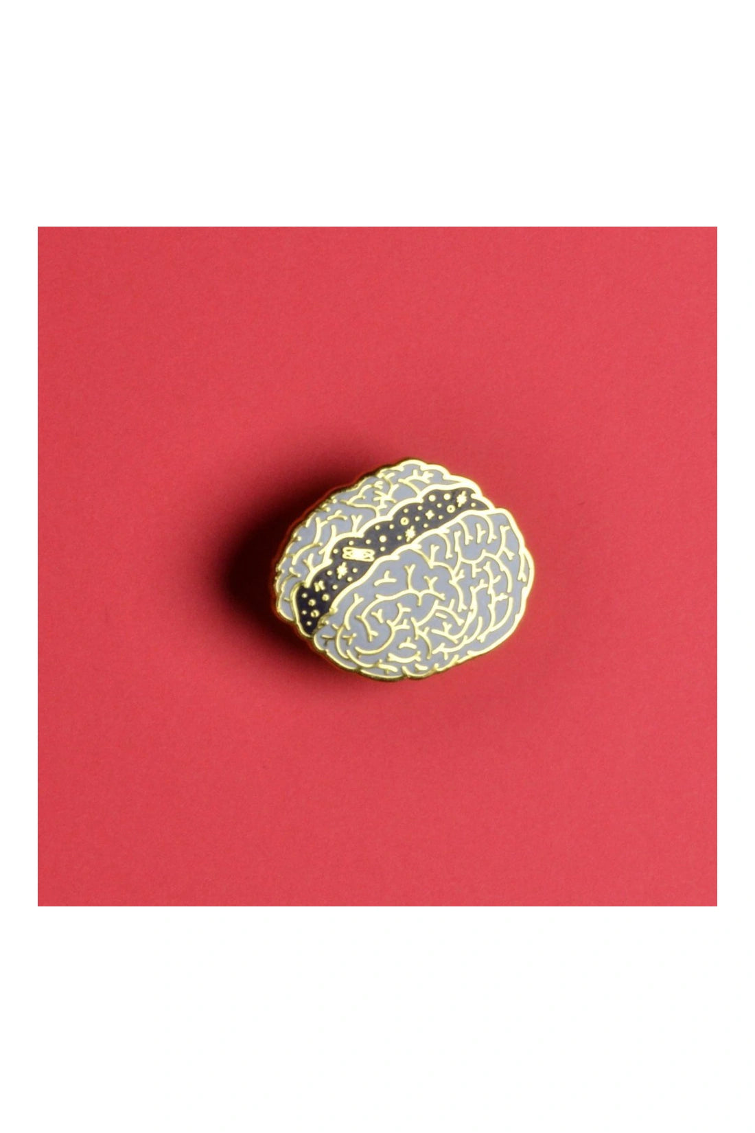 PIN CEREBRO METAL DORADO