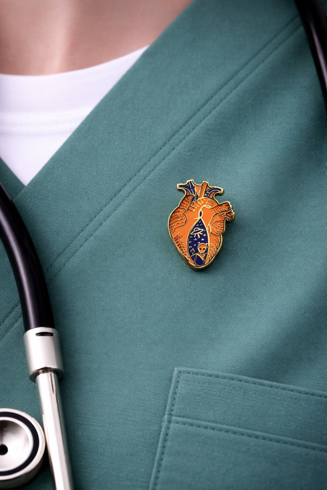 PIN CORAZÓN METAL DORADO