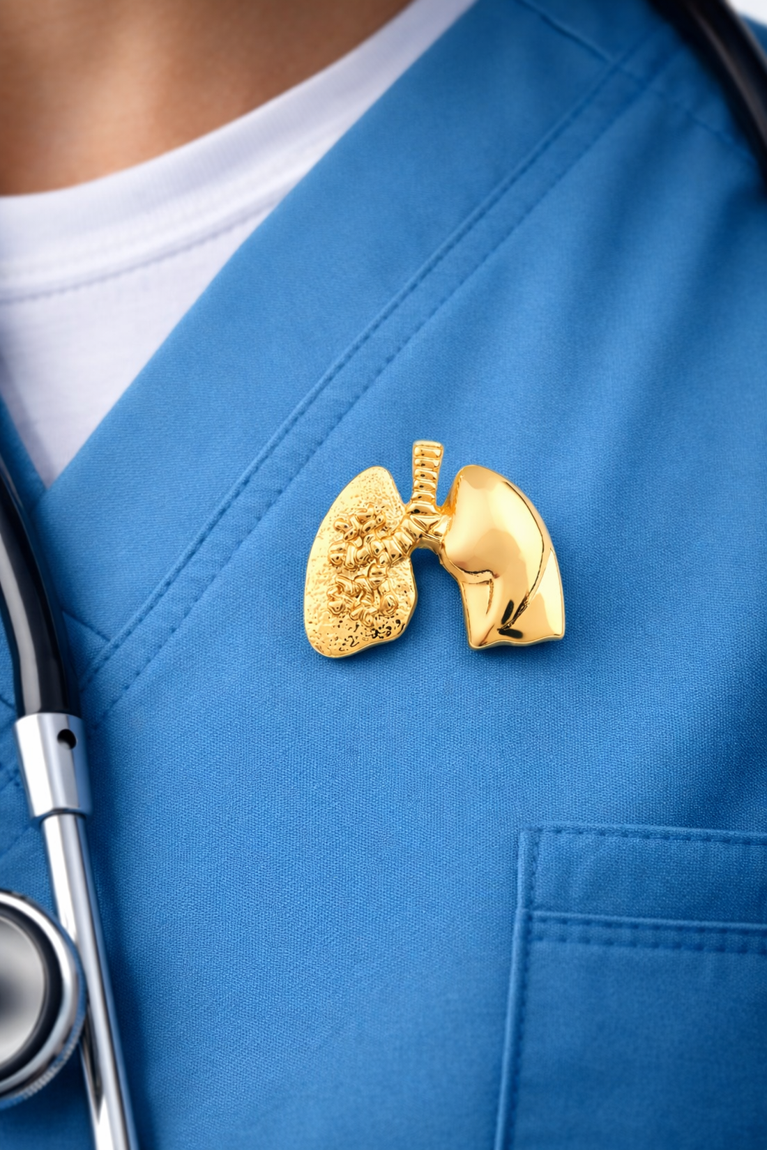 PIN PULMONES DORADOS