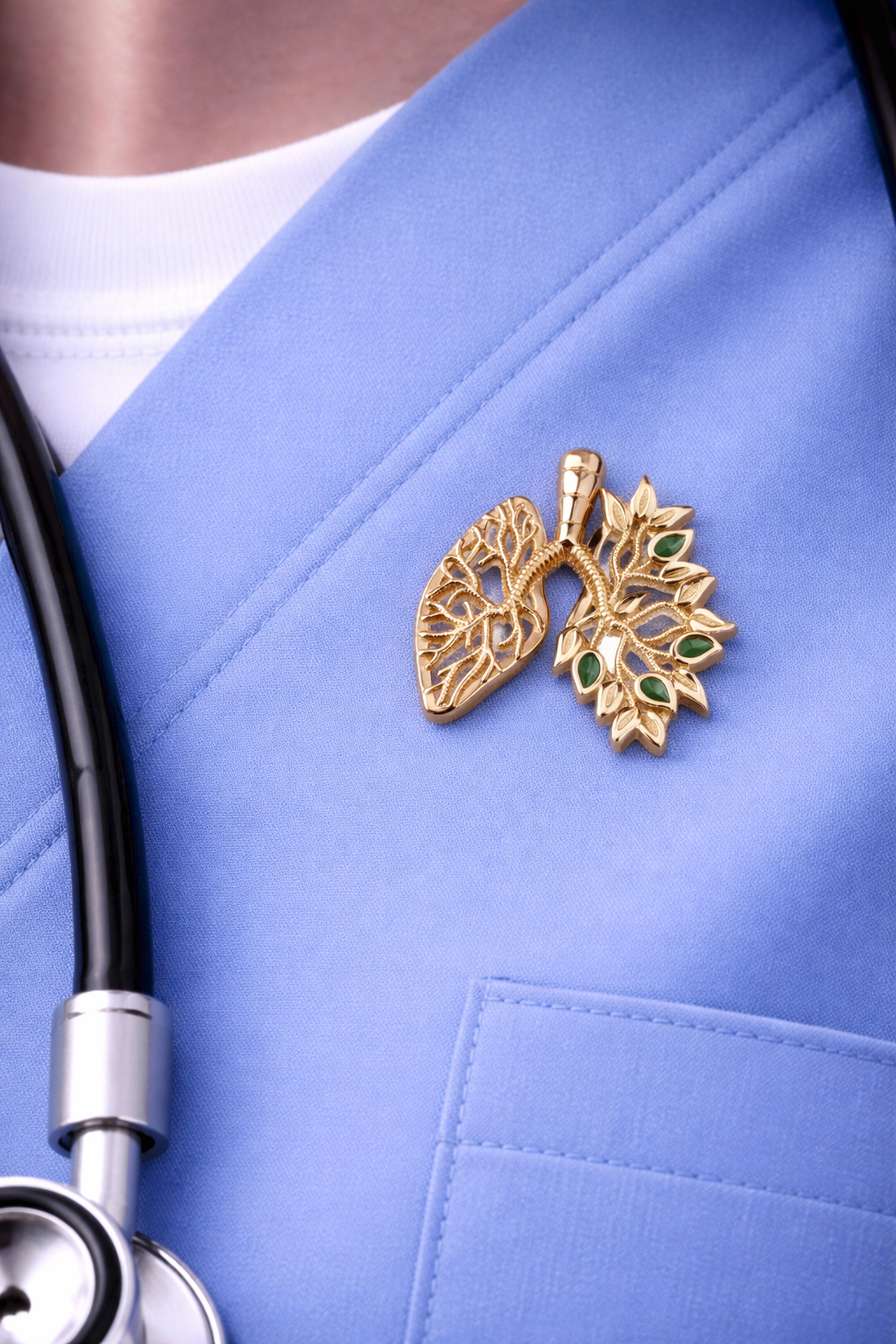 PIN PULMONES DORADOS