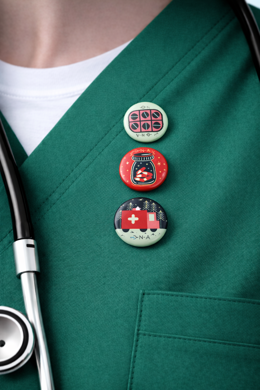 SET DE BOTONES METALICOS 2.5CM X3-AMBULA